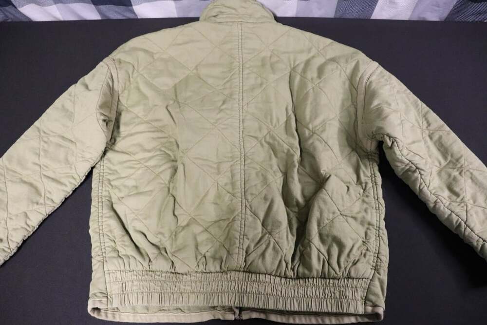 Gap Quilted Cotton Bomber Jacket Tan Sage Green Size Large
